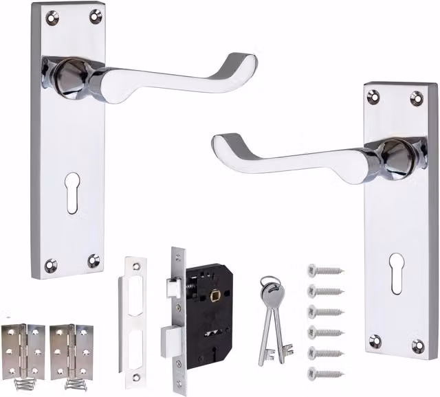 Golden Grace Chrome Door Handle Set