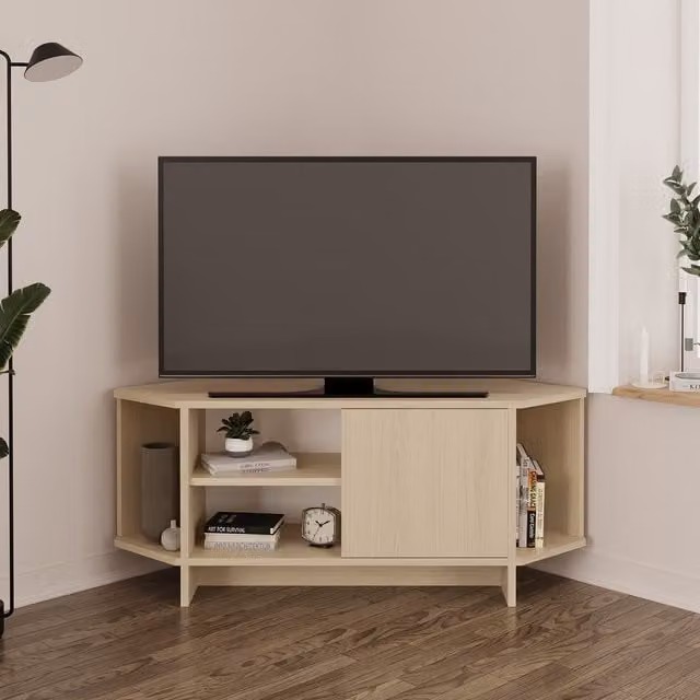 Bimossa Teo Corner TV Stand in Light Oak
