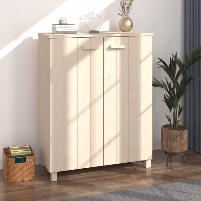 Berkfield Home HAMAR Shoe Cabinet in Honey Brown Solid Pine, W/D/H: 85 x 40 x 108 cm – 1