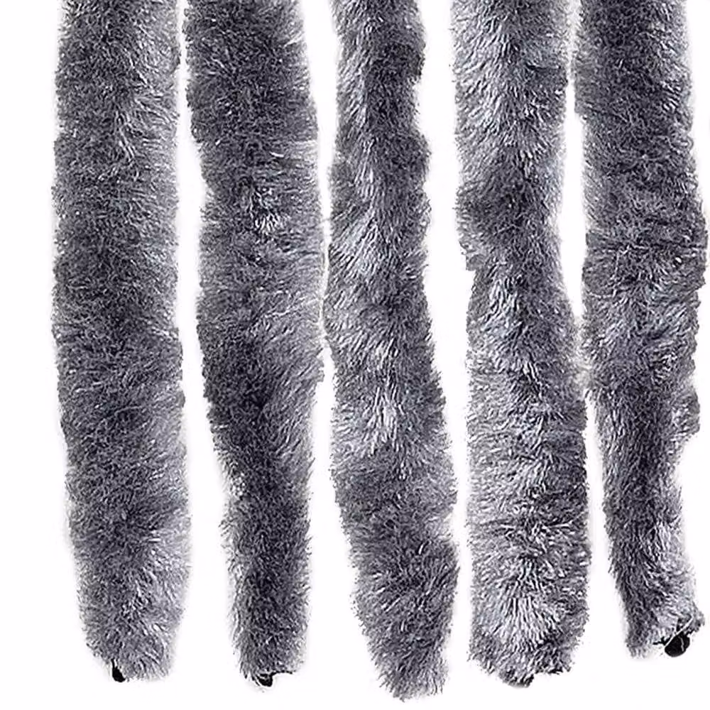 Berkfield Home Soft Fly Curtain in Silver Chenille, W: 100 cm, H: 230 cm – 6