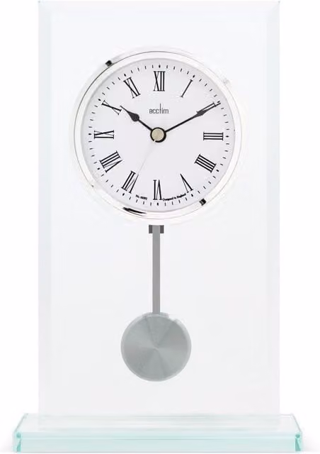 Acctim La Collina Pendulum Mantel Clock in Metallic Silver with Quartz Movement