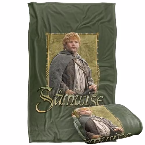 Warner Bros. Lord of the Rings Samwise Silky Touch Super Soft Fleece Throw Blanket, Multicolour