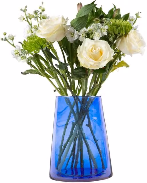 Nicola Spring Moroccan Blue and Green Recycled Glass Tabletop Vase