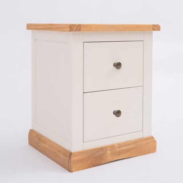 Cabinet Bits Trevi 2 Drawer Bedside Cabinet in White Waxed Pine