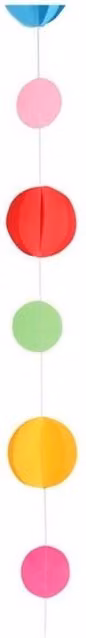 KDMD Multicolour Primary Colours Geometric Circle Balloon Tails, 10 Pack