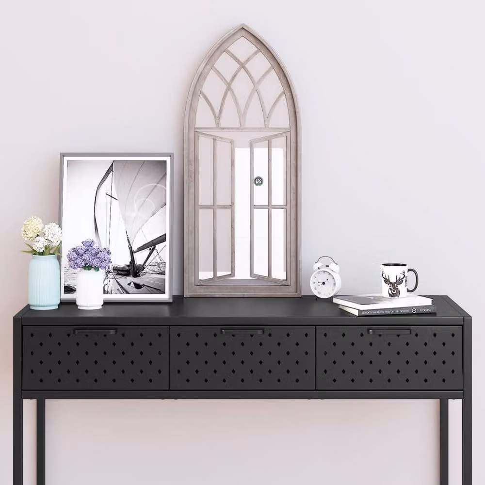 Berkfield Home Sand Rectangular Wall Mirror in Beige Metal, W: 70 cm, H: 30 cm – 2