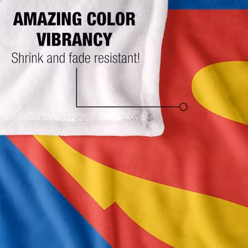 LOGOVISION Superman Shield 1974 Super Soft Silky Touch Fleece Throw Blanket, Multicolour, W/H: 127 x 152 cm – 3