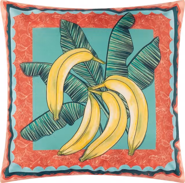 Make It A Home Anemone Bananas Printed Multicolour Square Outdoor Cushion