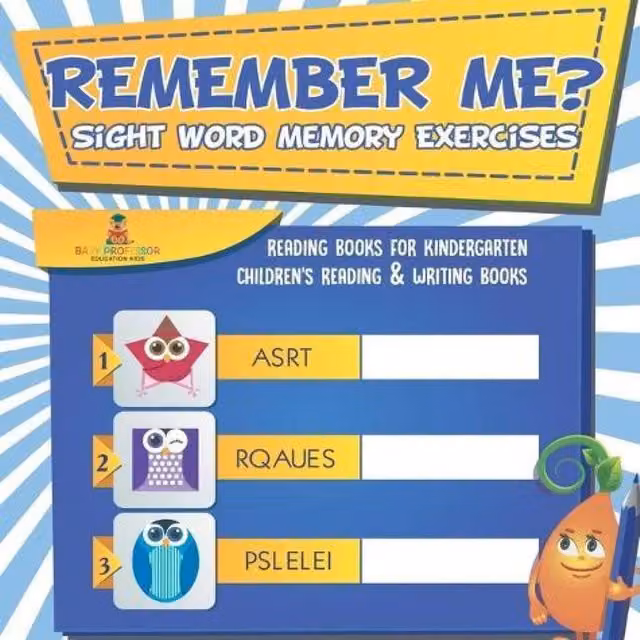 Baby Professor Remember Me? Sight Word Memory Exercises Reading Book in White