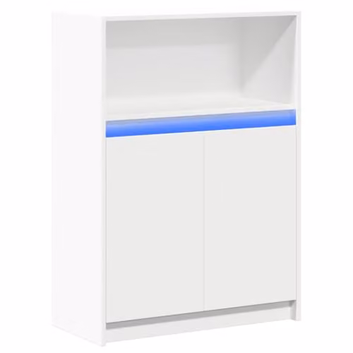 vidaXL Modern White Sideboard with Integrated LED Lighting, W/D/H: 72 x 34 x 100 cm – 1