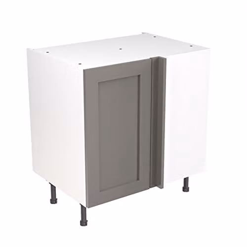 Kitchen Kit Shaker Door Flatpack Blind Corner Base Cabinet in Dust Grey Matt, W/D/H: 80.0 x 65.0 x 87.0 cm