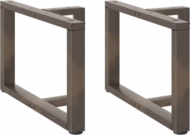 Berkfield Home T-Shaped Coffee Table Legs, 2 Piece Set, Black Matt Steel, W: 70 cm, D: 25 cm, H: 42-43 cm – 1