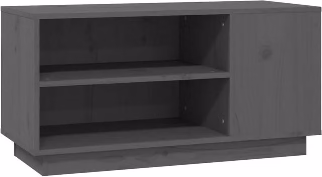 Berkfield Home Grey Solid Wood Pine TV Cabinet W/D/H: 80 x 35 x 40.5 cm – 1