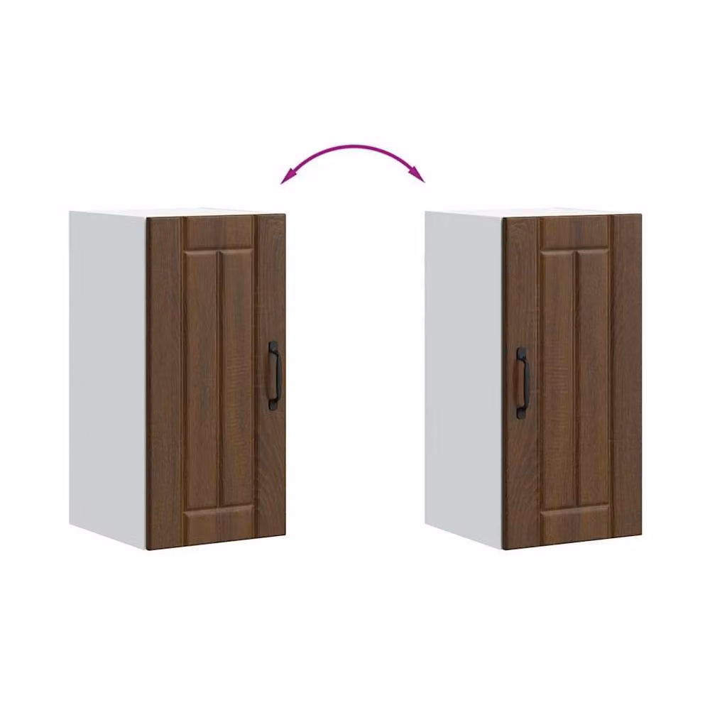 Berkfield Home Lucca Kitchen Wall Cabinet in Brown Oak Engineered Wood, W/D/H: 60.0 x 25.0 x 31.0 cm – 4