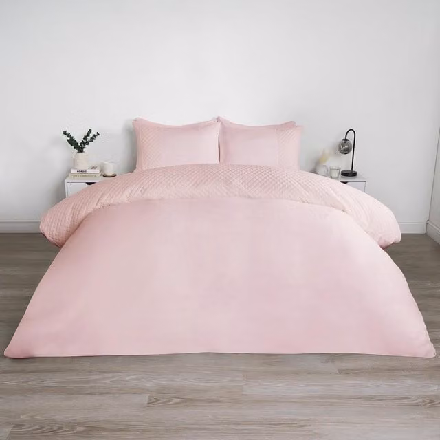 OHS Pink Graphic Duvet Cover and Pillowcase Set, 140 x 200 cm