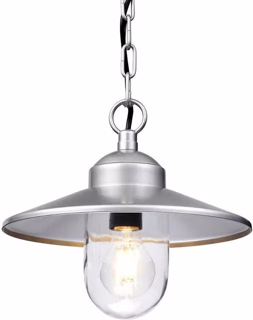 Netlighting Klampenborg Silver Outdoor Ceiling Chain Lantern with E27 Socket and IP44 Rating – 1