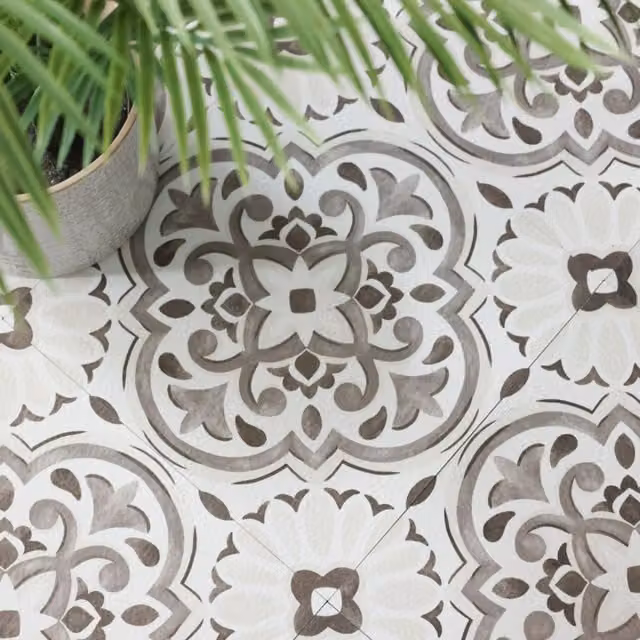 Floor Pops Massimo Self-adhesive Vinyl Floor Tiles, Grey, 30.48 x 30.48 cm