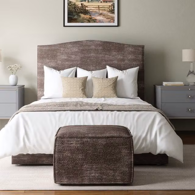 Hestia Living Modern Upholstered Ottoman Bed Frame in Brown, 180 x 200 cm