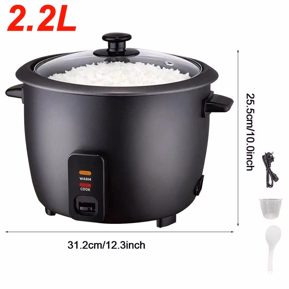 Havendro 2.2L Electric Rice Cooker with Keep Warm Function in Black – 2