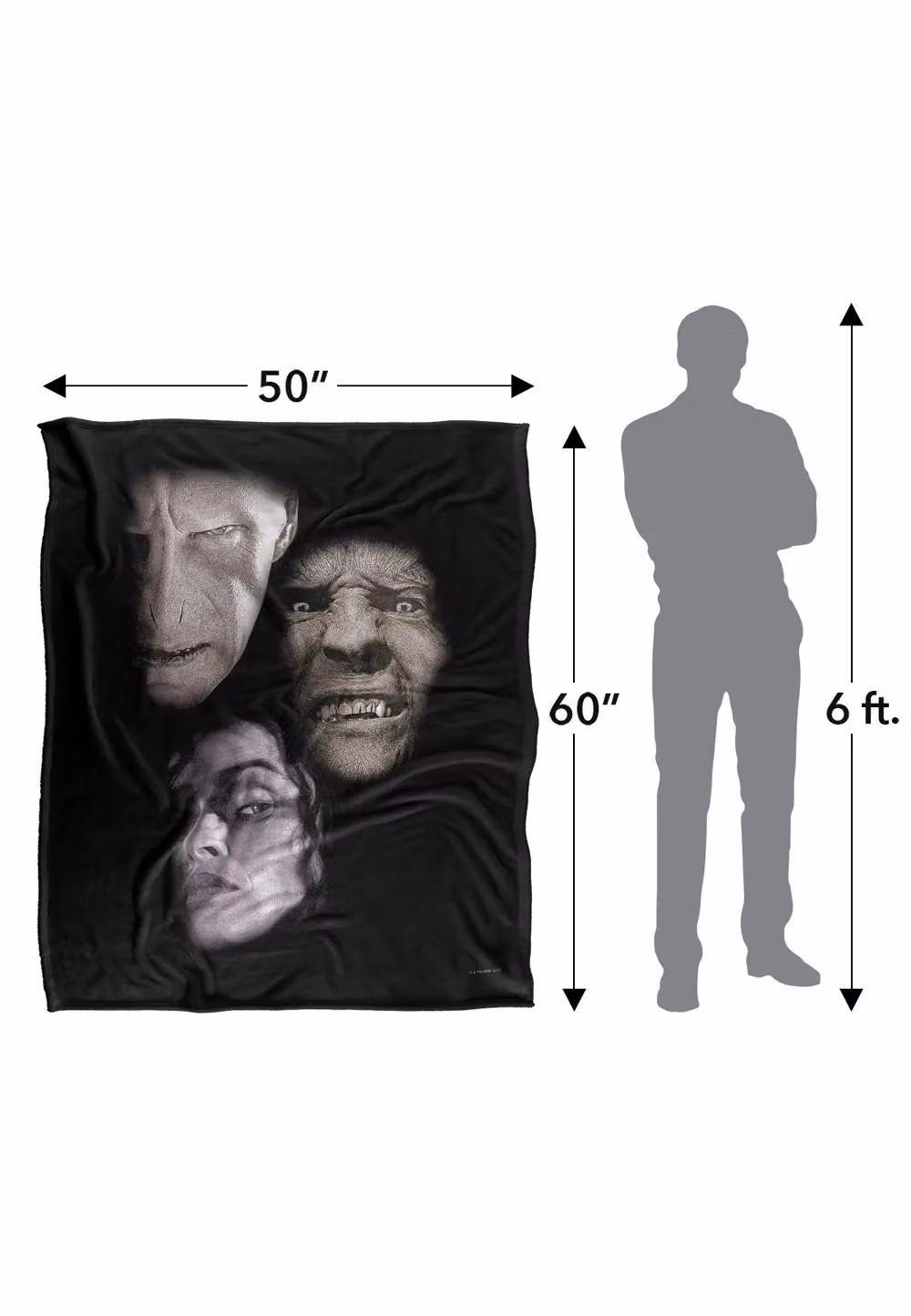 LOGOVISION Harry Potter Villain Heads Super Soft Fleece Throw Blanket, White and Multicolour, W/D/H: 152 x 127 cm – 9