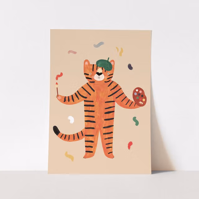 Kid of the Village Creative Cat Fine Art Paper Print, Multicolour, W: 50 cm, H: 70 cm