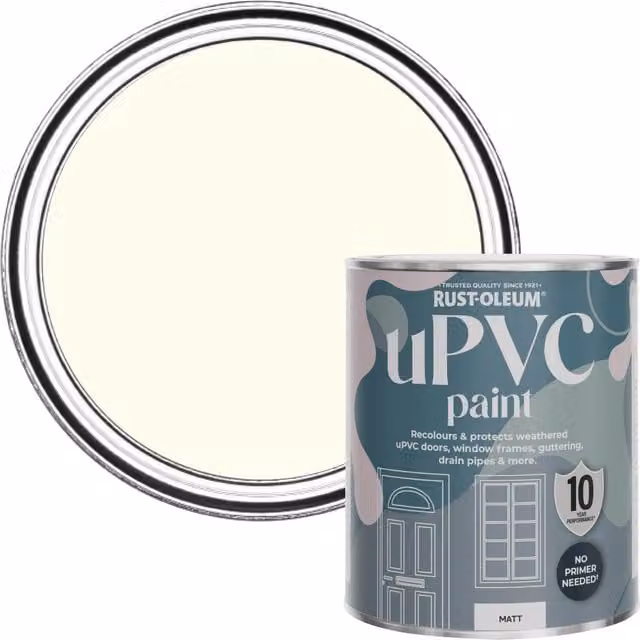 Rust-Oleum Water-Based uPVC Door and Window Paint in Matt Antique White, 0.75 l