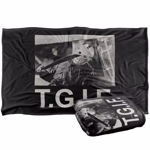 Warner Bros. Friday The 13th TGIF Silky Touch Super Soft Fleece Throw Blanket, Multicolour – 1