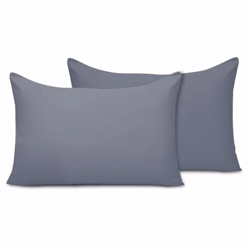 Pamposh Pack of 2 Grey Microfibre Pillow Cases with Envelope Closure – 1