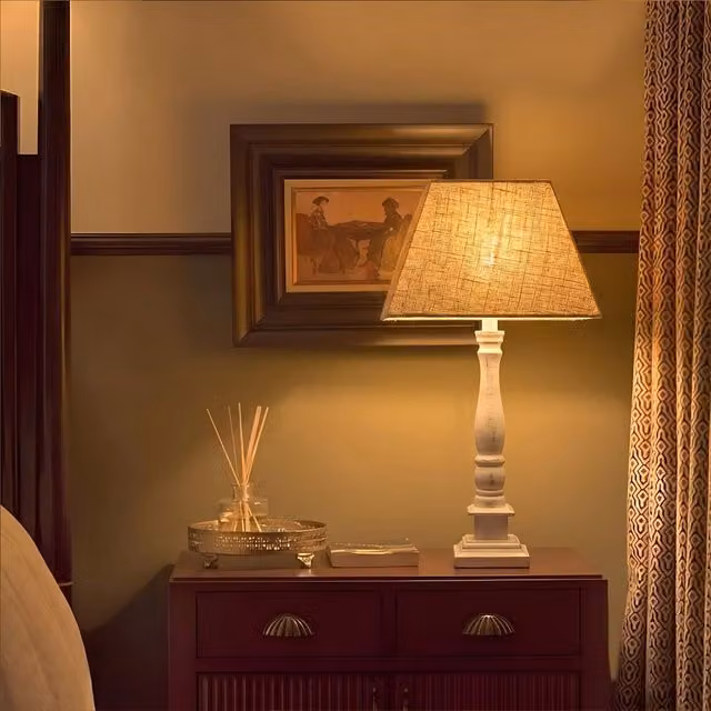 Orsina Natural Wood Table Lamp with Beige Fabric Shade