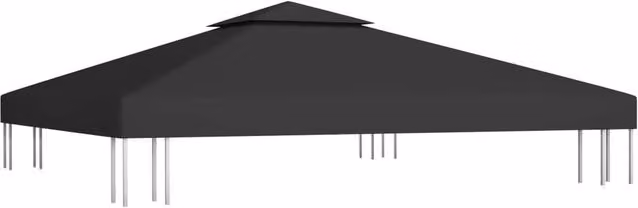 Berkfield Home 2-Tier Gazebo Top Cover in Black Polyester/PVC – 1