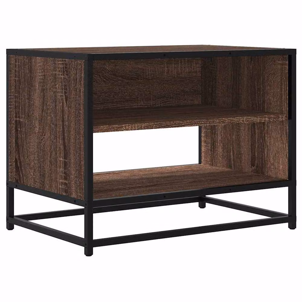 Berkfield Home Brown Oak TV Cabinet in Engineered Wood and Metal, W/D/H: 61 x 40 x 46 cm – 3