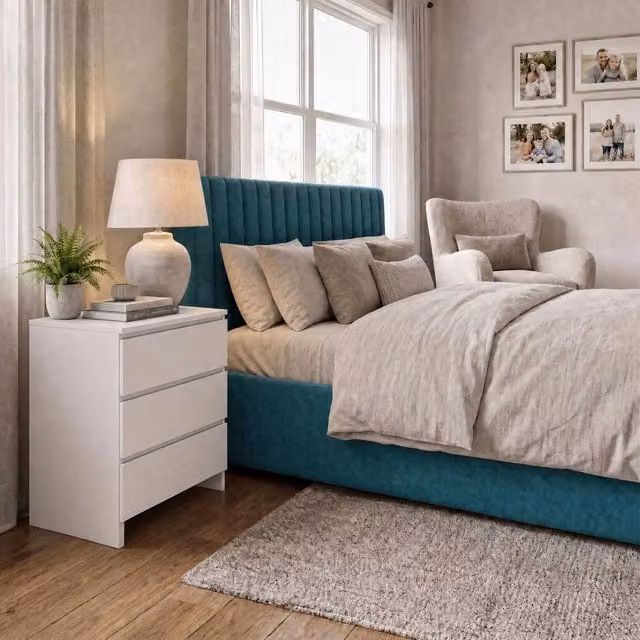 FWStyle Modern 3 Drawer White Chest of Drawers for your Bedroom