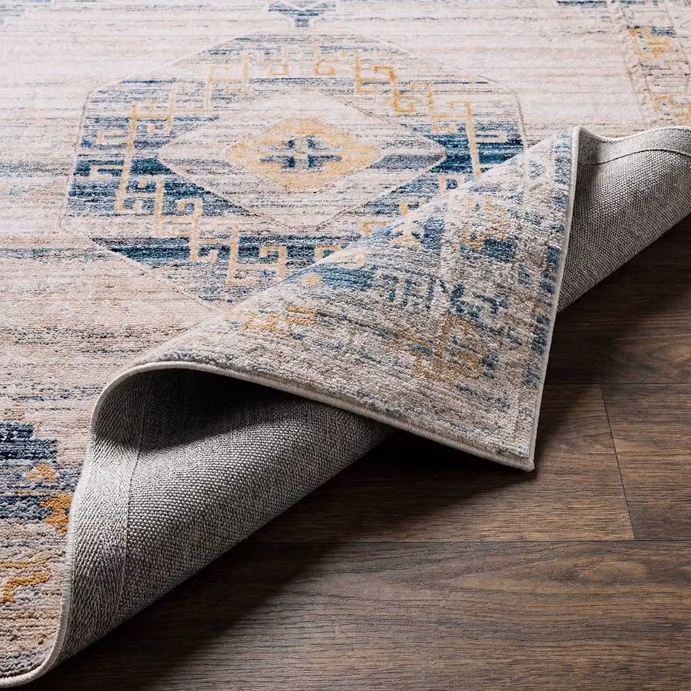Livabliss Fifth Avenue Vintage Traditional Fringe Living Room Rug in Grey, Brown and Green, W: 155 cm, L: 220 cm – 4