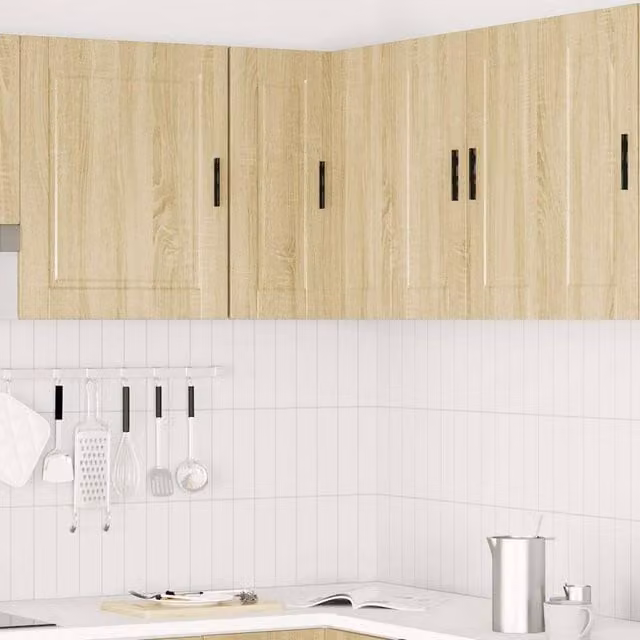 Berkfield Home Porto Wall Corner Kitchen Cabinet in Sonoma Oak Light Tan, W/D/H: 60.0 x 57.0 x 57.0 cm