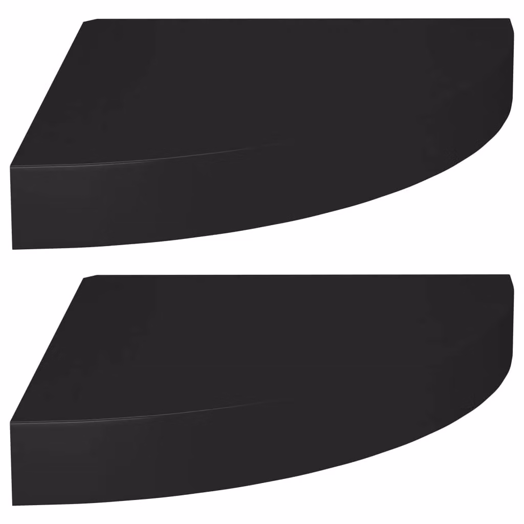 Berkfield Home Black Floating Corner Shelves, Set of 2, W/D/H: 25 x 25 x 3.8 cm – 2