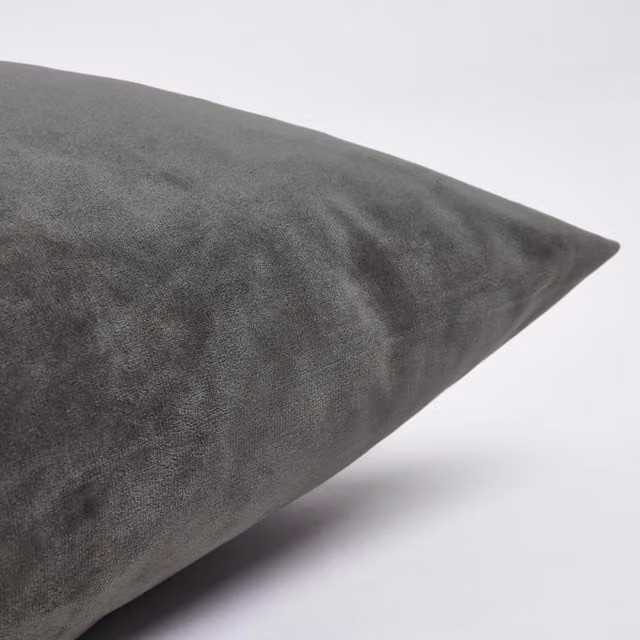 Sienna Pack of 4 Grey Velvet Square Cushion Covers, 45 cm
