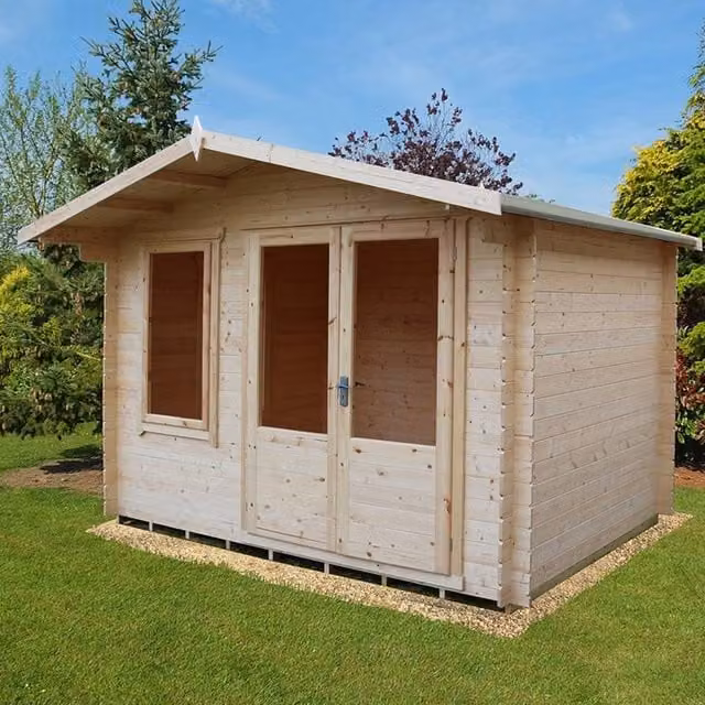 Shires Berryfield Log Cabin Garden Room and Home Office in Beige – 1