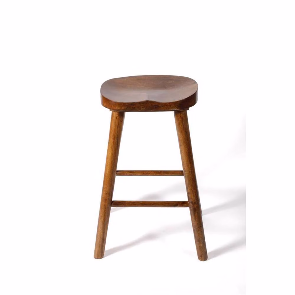 Elm Home And Garden Solid Mango Wood Breakfast Bar Stool in Dark Brown, W/D/H: 38 x 38 x 68 cm – 2