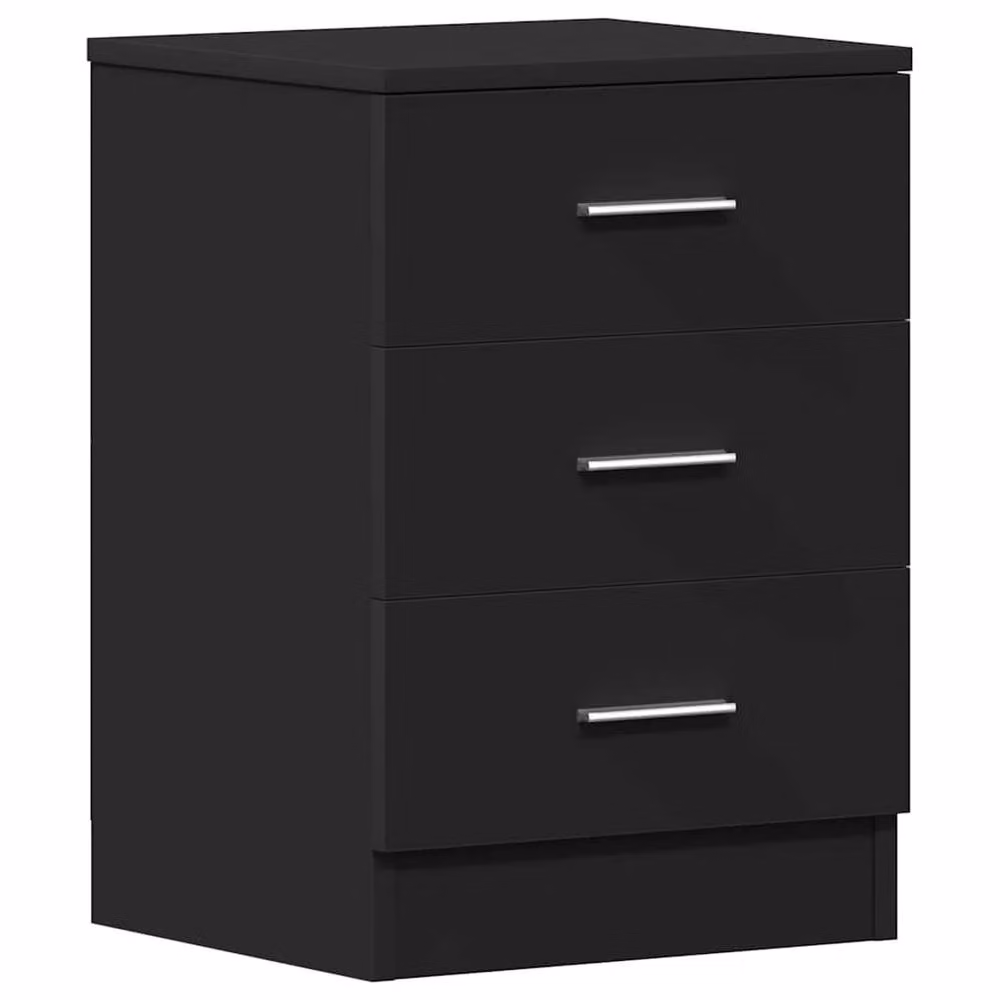 Berkfield Home Elegant Bedside Cabinet in Black, W/D/H: 38 x 35 x 56 cm – 2