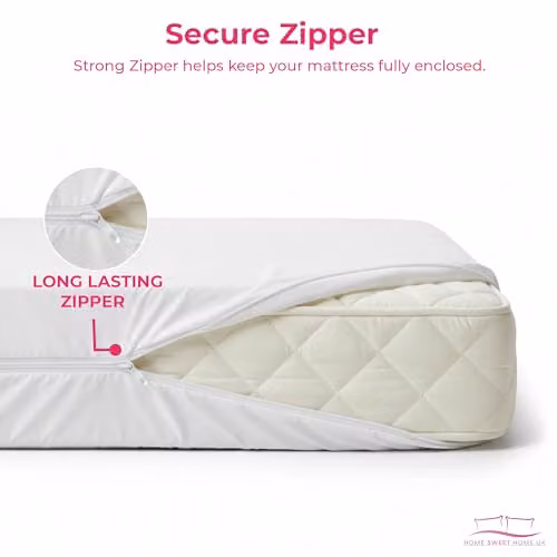 Snug City Waterproof Fully Encased Zipped Mattress Protector in White, Small Double, 120 x 200 cm – 4