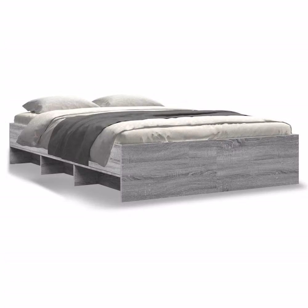 Berkfield Home Durable Engineered Wood Bed Frame in Grey, W/D/H: 140 x 200 x 143 cm – 3