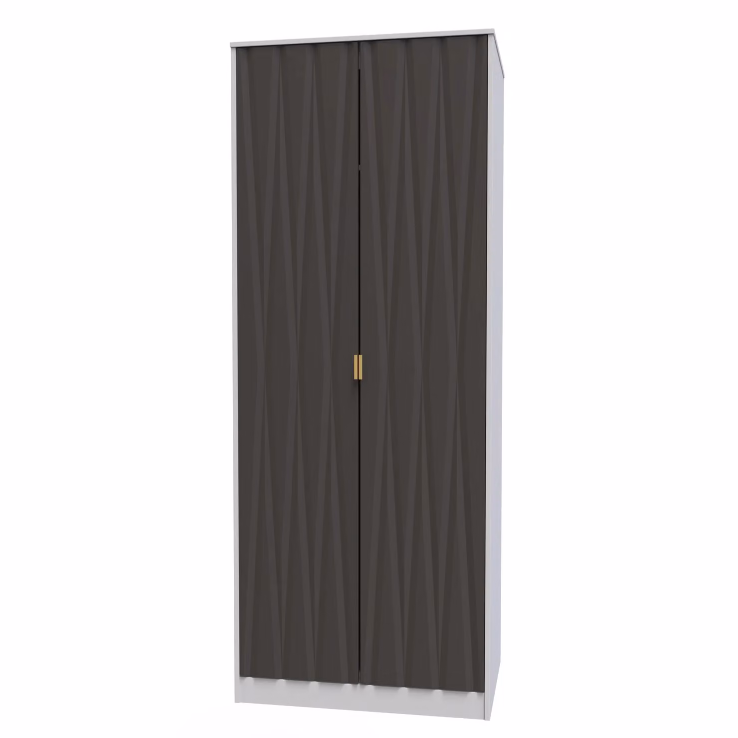 Ready Assembled 2 U Dallas 2 Door Wardrobe in Matt Dark Grey with Integrated Drawers and Internal Shelves – 2