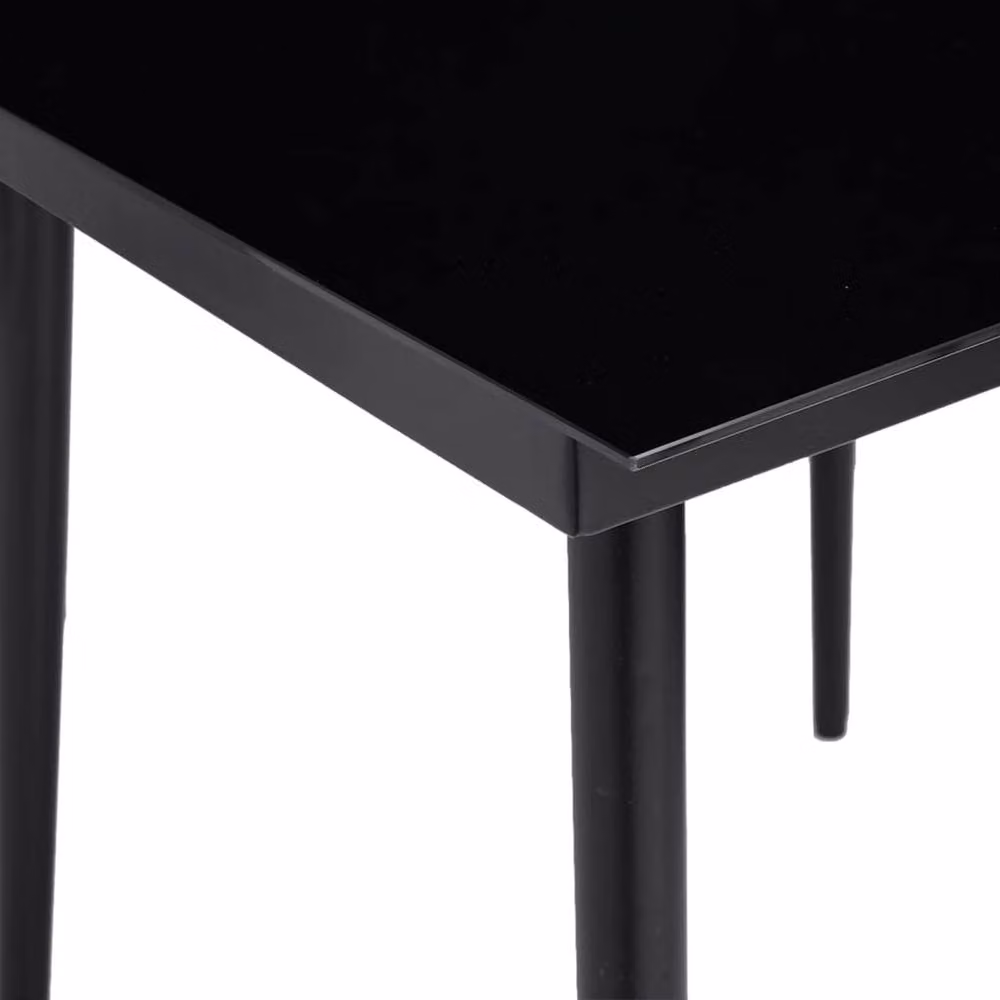 Berkfield Home Classic Garden Dining Table in Black Steel and Glass, W/D/H: 140 x 70 x 74 cm – 3