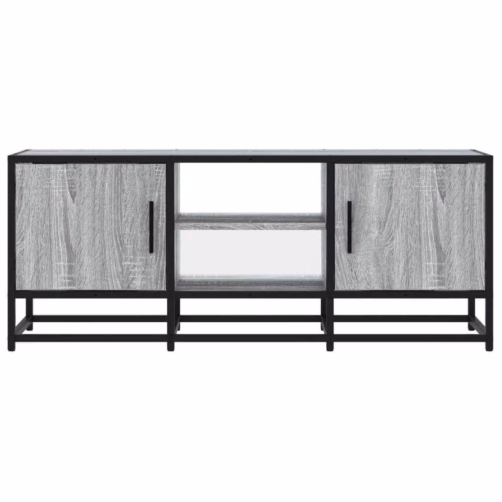 Berkfield Home Grey Sonoma TV Cabinet in Engineered Wood and Metal, W/D/H: 100 x 35 x 41 cm – 4