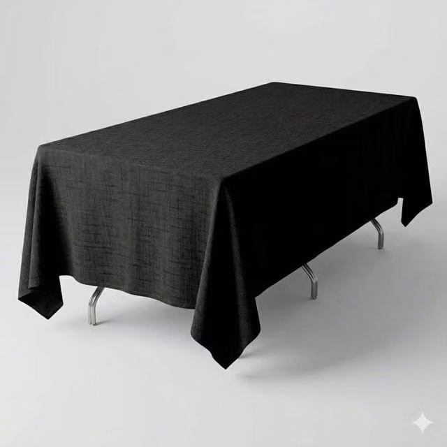 Luxury Living Black Linen-Look Rectangular Tablecloth, Easy-Care and Stain-Repellent, W: 135 cm, L: 180 cm – 1