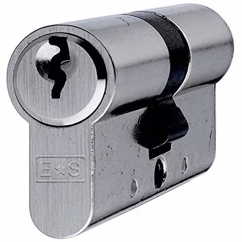 Loops 60mm Euro Double Cylinder Lock, 5 Pin, Nickel Plated in Silver