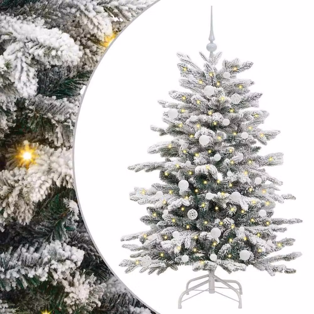 Berkfield Home Elegant White Artificial Hinged Christmas Tree, Height: 150 cm – 3