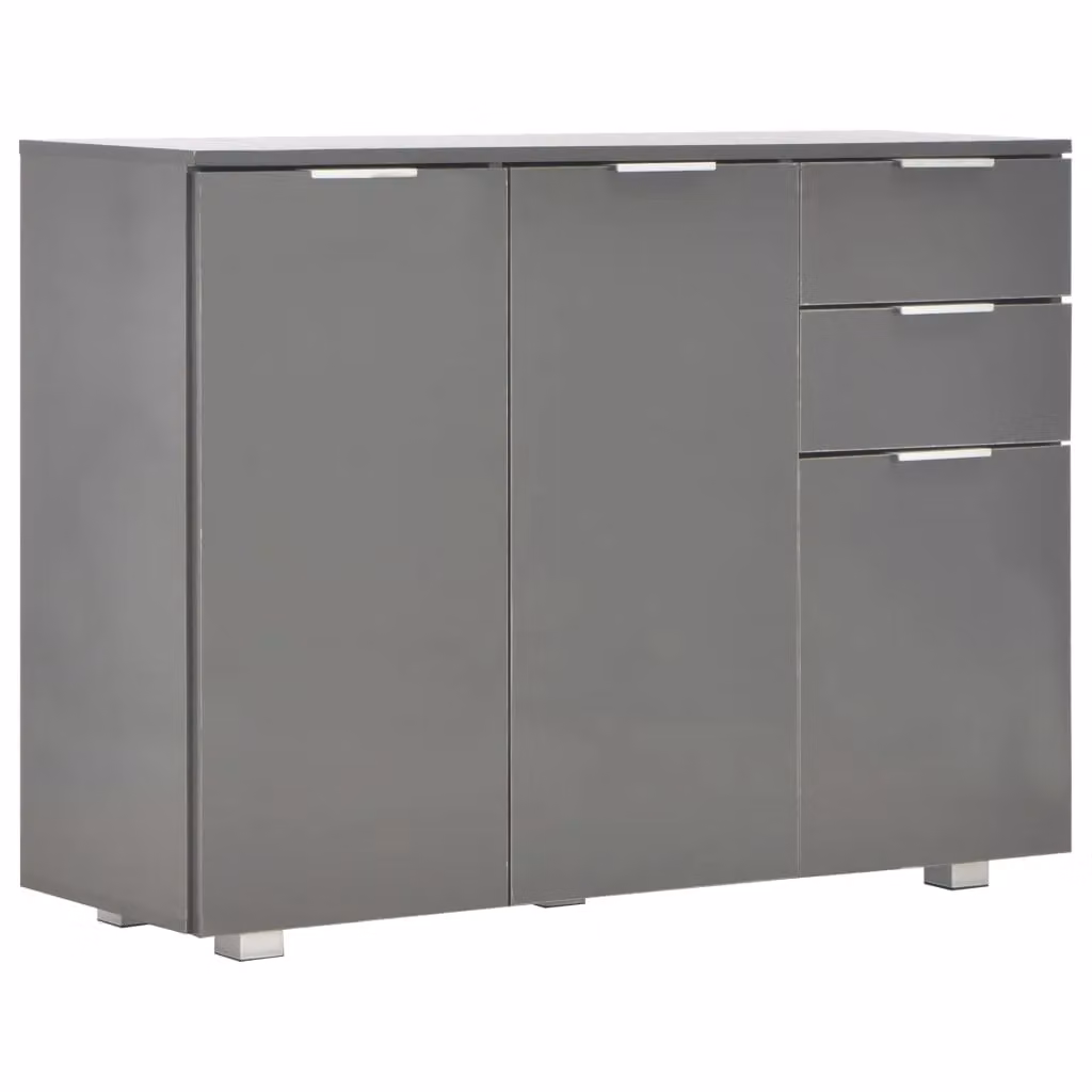 Berkfield Home Modern High Gloss Grey Sideboard W/D/H: 107 x 35 x 76 cm – 2