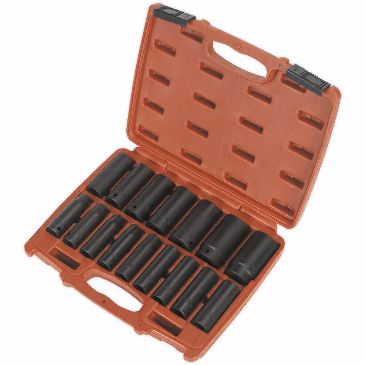 Loops 16 Piece Deep Impact Socket Set, 1/2 inch Sq Drive, Chrome Vanadium Steel, Black and Multicolour – 2