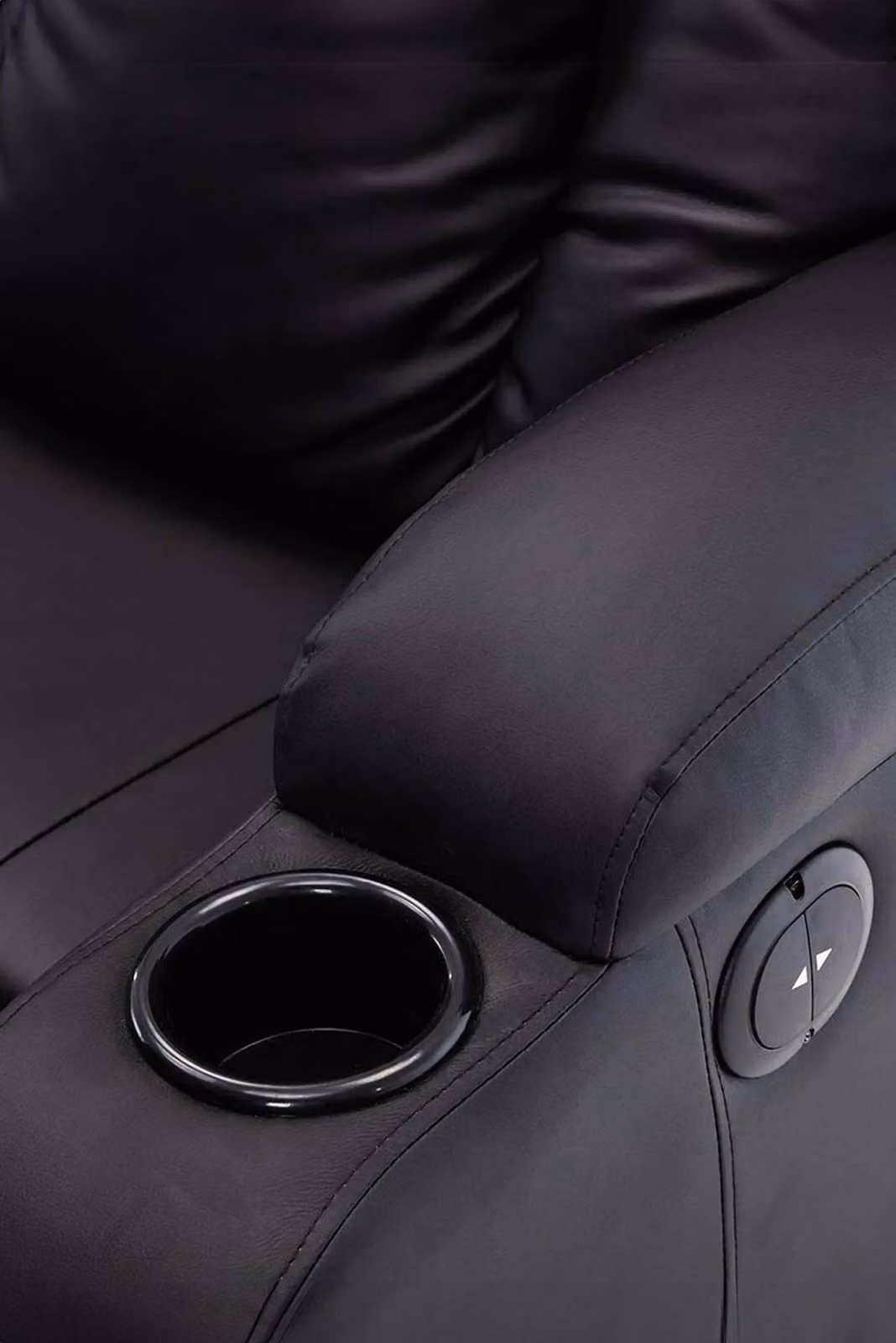 More4Homes Caesar 3 Seater Electric High Back Bonded Leather Recliner Sofa in Black – 5
